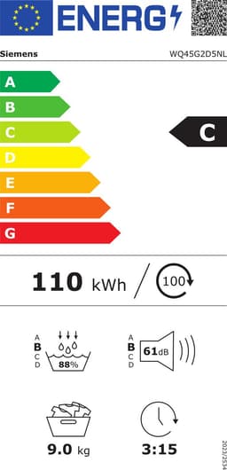 Siemens IQ500 WQ45G2D5NL - Wasdroger - Warmtepompdroger - Zeer stil - Blijvend energiezuinig met de zelfreinigende condensor - speedPack: Bespaart tijd - Energielabel C — thumbnail 2