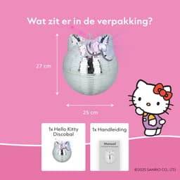 Hello Kitty Discobal XL - Spiegelbol met Ophanghaak 27 x 25 x 25 cm - Disco Speelgoed voor Kinderen - Discobol - Hello Kitty Producten - Cadeau voor Meisjes - Spiegelbal - 6, 7, 8, 9, 10, 11, 12, 13, 14, 15, 16+ Jaar - Zilver — thumbnail 4