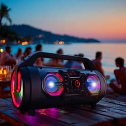 Audiocore AC875 Bazooka Draagbare Bluetooth-luidspreker Boombox 30W (20W + 5Wx2) IPX4 Spatwaterdicht / Radio / microSD / Aux-In / USB / Verlichting / Microfoonpoort / Afstandsbediening — thumbnail 2