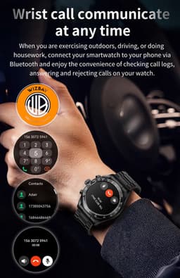 WizBay Premium Select® 1.32-inch AMOLED Smartwatch Dames/Heren – 178 Sportmodi – AI Voice – Bellen – Hartslag en Slaap – O2 – app GloryFitPro – Dual BT5.3 – 350mAh – Inclusief RVS en Siliconen Band Zwart — thumbnail 4