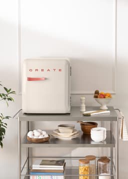CREATE - Koelkast in retrostijl - Gebroken wit - Handvat Terracotta - FRIDGE RETRO 48L — thumbnail 4