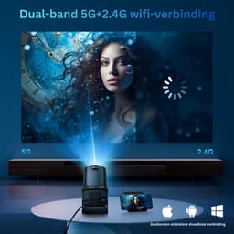 Mini Beamer - Film Projector met Bluetooth - Draagbare Beamer - 4K Kwaliteit - Zwart — thumbnail 1