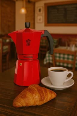 Italiaans koffiezetapparaat - PEZZETTI - ITALEXPRESS - Aluminium - 6 kopjes - Rood — thumbnail 2
