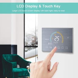 Slimme WiFi Thermostaat voor CV-ketel en Vloerverwarming – App Bediening, Spraakbesturing & Weergave Buitenlucht — thumbnail 3