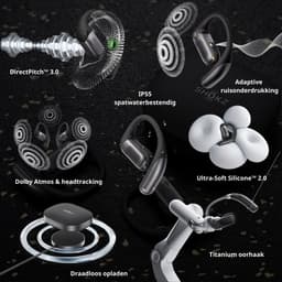 Shokz OpenFit Pro ANR Open-ear Draadloze Oortjes – Adaptieve Ruisonderdrukking - Dolby Atmos + headtracking - 50 Uur Afspeeltijd - Zwart — thumbnail 4