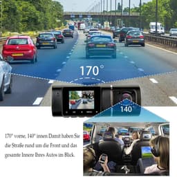 Dubbele infrarood nachtzicht-dashcam voor auto's, voor en achter — thumbnail 5