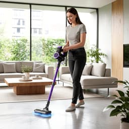 AG4200+ Steelstofzuiger Draadloos – Met Dweilfunctie 2 in 1 – Deep Purple – Krachtige Stofzuiger Zonder Zak – Geschikt voor Dierenharen – Compact & Lichtgewicht Kruimeldief — thumbnail 4