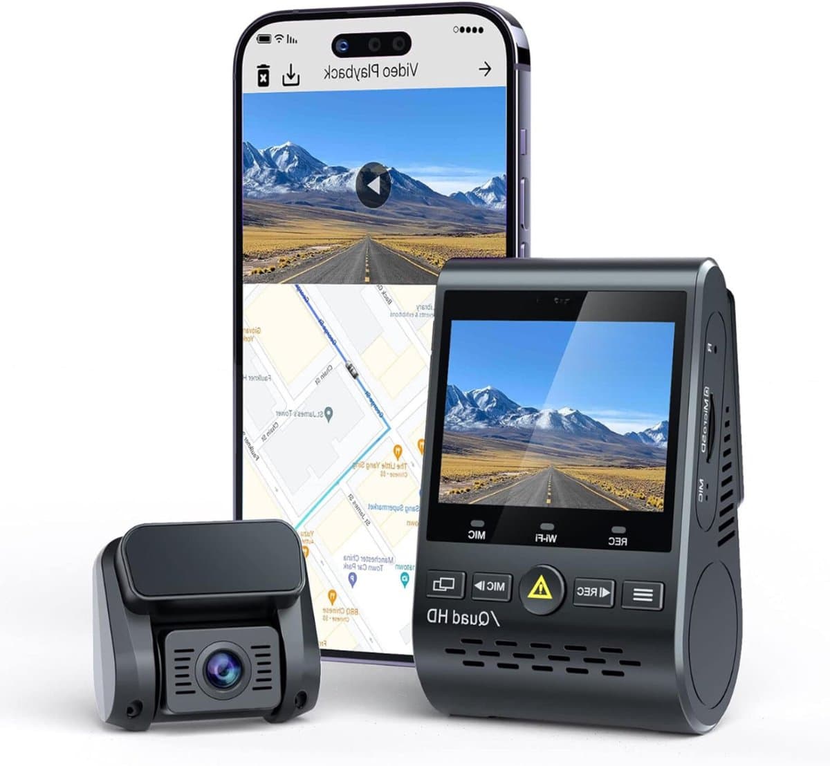 VIN® Dual Dashcam - Dashcam Voor Auto 1080p - Voor en Achter Camera – Auto Camera - G-Sensor - App Bediening – Parkeermodus — afbeelding 1
