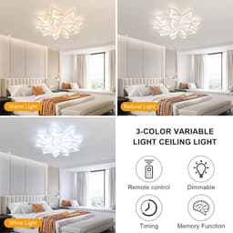Dimbare LED-plafondlamp 84W met afstandsbediening voor moderne ruimtes — thumbnail 3
