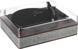 White-Label® Platenspeler Bluetooth - CD Speler met Speakers - Vintage - Bruin met Grijs — thumbnail 3