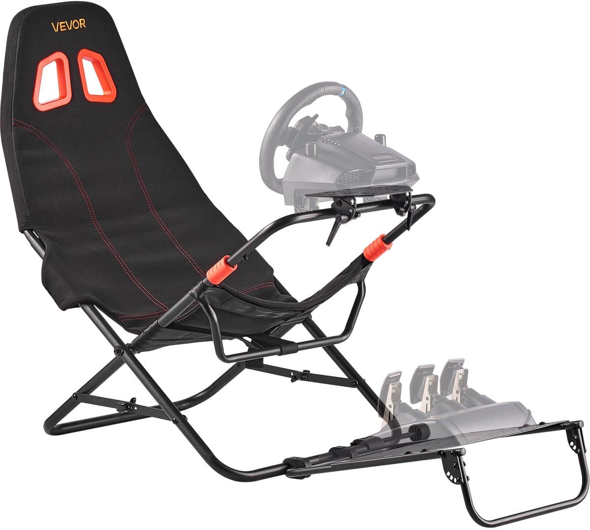 VEVOR Stuurwielstandaard, Opvouwbare en Verstelbare Cockpit voor Racesimulator, 620 mm Breed, Compatibel met Logitech G923/G920/G29, Thrustmaster T248p, Fanatec, Hori, Mad Catz, Zwart — afbeelding 1