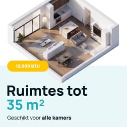 MOA Mobiele Airco - 12.000 BTU - 3-in-1 - Met Afstandbediening - Tot 35m² - Airconditioner met Ontvochtigingsfunctie - Raamafdichtingskit - Wit — thumbnail 5