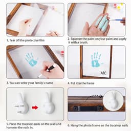 Allecta - Familiehandafdruk DIY Houten Handafdrukframe - Leuke Ouderscadeaus - Geboorte - Kinderen - Koppels - Vrienden - 6 Verfkleuren — thumbnail 5