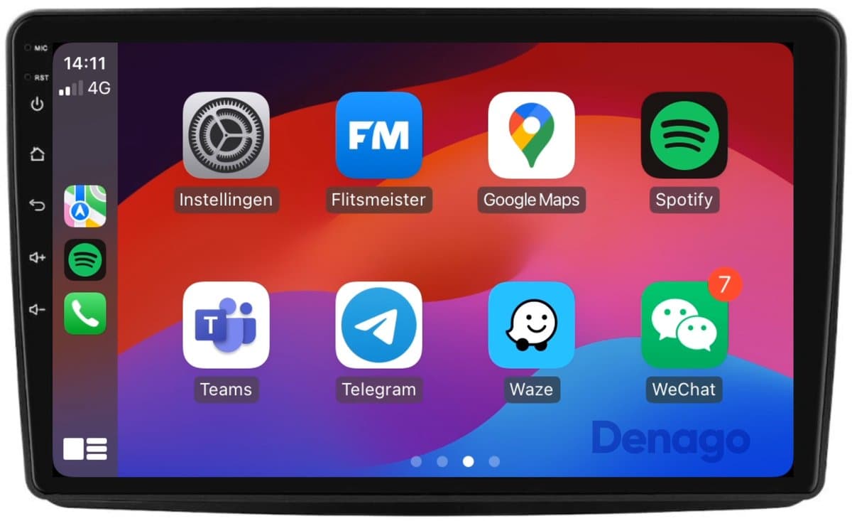 CarPlay autoradio geschikt voor Fiat Panda | 2003 t/m 2012 | 9 inch | Android 16 | Draadloos Apple CarPlay & Android Auto | 2GB + 32GB | QuadCore processor | Denago DNG-A81 | 2004 2005 2006 2007 2008 2009 2010 2011 2012 | Bluetooth & Wifi — afbeelding 1