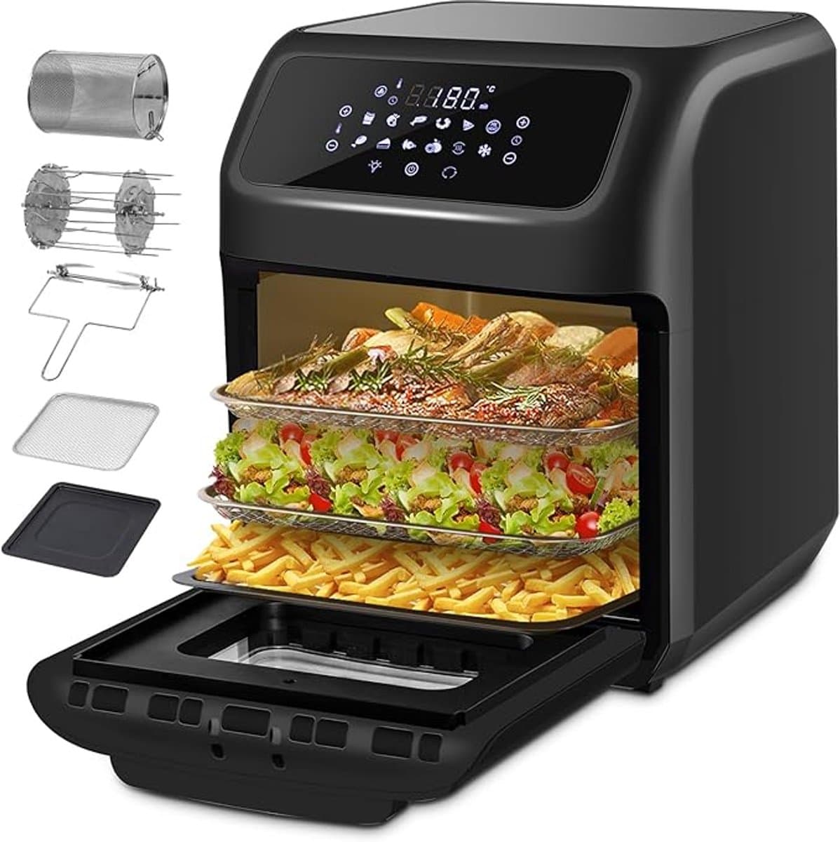RWB® Airfryer XXL - Mini-oven - Heteluchtfriteuse - 12L - 12 Programma's — afbeelding 1