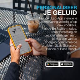 JLab Epic Pods ANC Draadloze Oordopjes - Bluetooth Oortjes - Tap en Knijpbediening - Noise Cancelling - Knowles Drivers - Equalizer Instellingen - LabSpatial - 60 Uur Batterij - Snelladen - Zwart — thumbnail 4