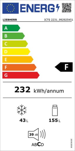 Liebherr ICTS 2231 Comfort Ingebouwd 198 l Wit — thumbnail 2