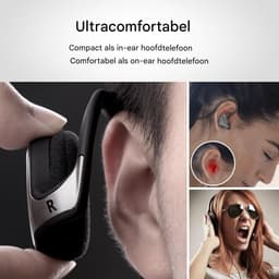 EXCITAT Draadloze hoofdtelefoon - Bluetooth sporthoofdtelefoon - Opvouwbaar - Met microfoon - Draagbaar - Zwart — thumbnail 4