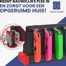 Heuts Goods - Oplaadstation Geschikt voor Nintendo Switch - Nintendo Switch Accessoires - Oplader Geschikt voor Nintendo Switch - Voor 4 Nintendo Switch Joy Cons — thumbnail 4