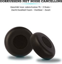 Somstyle Oorkussens Geschikt Voor Jabra Evolve 75 - 2 Stuks - Zacht Schuim - Eiwitleer - Zwart — thumbnail 4