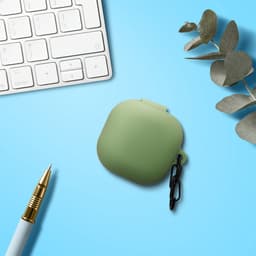kwmobile cover voor oordopjes case - geschikt voor Samsung Galaxy Buds FE - Trendy beschermhoes draadloze oordopjes in pastelgroen — thumbnail 3