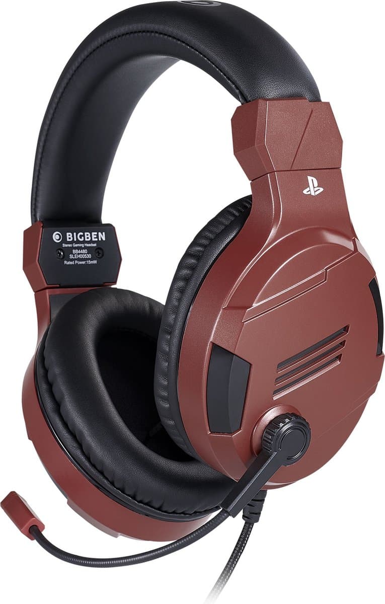 Bigben Stereo Gaming Headset V3 - PS5 & PS4 - Rood — afbeelding 1