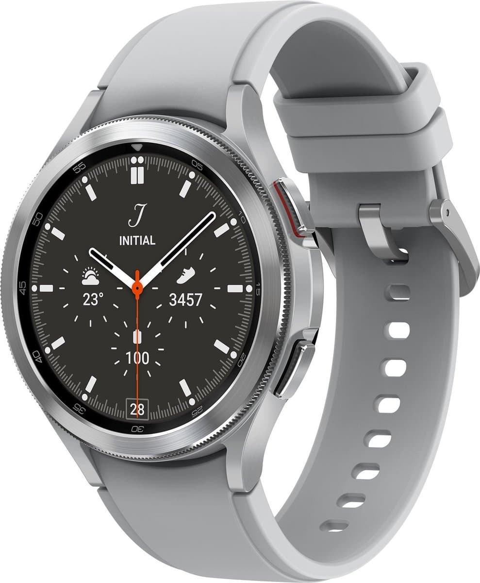 Samsung Galaxy Watch4 Classic - 46 mm - Smartwatch Heren - LTE/4G - Zilver — afbeelding 1