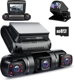 Dashcam 4-kanaals - Auto camera - Veilige ritten - Ingebouwde GPS - 1080P FHD - Zwart — thumbnail 1