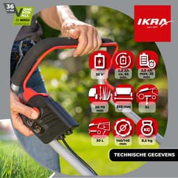 IKRA Bosch 36 V accu-grasmaaier IB-LM 33 voor gazons tot circa 250 m² – inclusief 36V accu (2,0 Ah) en oplader — thumbnail 4