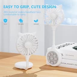 Mini-ventilator USB-oplaadbaar met 3 snelheden en zuignappen voor telefoon en tafel — thumbnail 4