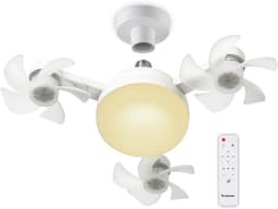 LED's Light Plafondventilator met lamp - Instelbare lichtkleur - Kroonluchter Ventilator - Plafondlampen met Ventilator & Lamp - Stille ventilator - Beste alternatief voor airco - Met remote - Voor slaapkamer,Woonkamer veranda - Wit — thumbnail 1