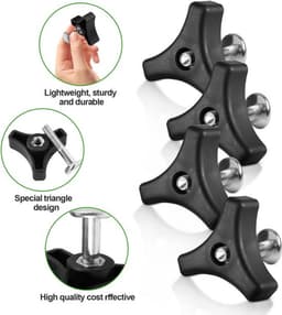 Vleugelmoeren voor grasmaaiers, 4 stuks. Universele kunststof vleugelmoeren en driehoekige bouten voor grasmaaiers. Onderdelen en accessoires voor grasmaaiers. — thumbnail 3