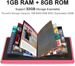 SnelShoppen - Android 5.0 Quad Core Tablet PC 7 inch, 1GB RAM, 8GB ROM, Dual Cameras, WiFi, Bluetooth, Geschikt voor Kinderen en Volwassenen, Zwart — thumbnail 3