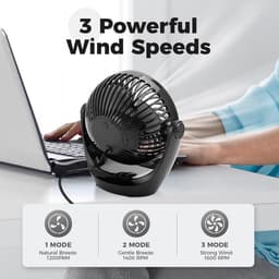 USB Tafelventilator - Stil - 3 Snelheden - Opvouwbaar - 360° Verstelbaar - Compact - USB Aangedreven - 17 cm — thumbnail 5