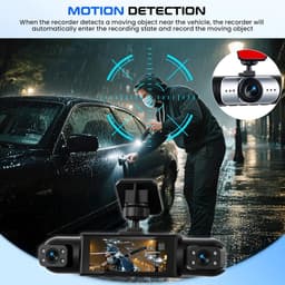 SnelShoppen - 4-kanaals dashcam auto 1080p met 360° rondom zicht, 4 verstelbare camera's, 3,16 inch display, IR-nachtzicht, bewegingsdetectie, loopopn — thumbnail 4