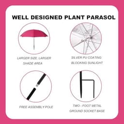 3e Verstelbare Plantenparasol, Grote waterdichte Tuinparasols Duurzaam Buitenzonwering voor Potplanten Bloemen Groenten — thumbnail 3