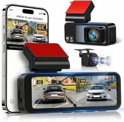 SnelShoppen - 4K Dual Dash Cam Voor Auto's Voor- en Achteruit, 3.16" Scherm, GPS & WiFi, 150° Hoek, Nachtzicht, G-Sensor, Parkeerbewaking, Loopopname, — thumbnail 1