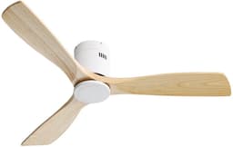 Plafondventilator 132 cm - met afstandsbediening - 6 snelheidsstanden - timer - zonder licht - 3 massief houten bladen — thumbnail 1