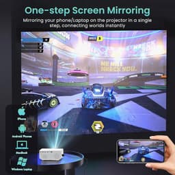 Beamer Full HD 1080P WiFi Bluetooth Mini Projector 12000 Lumen 4K Ondersteuning Draagbaar 300 Inch — thumbnail 5