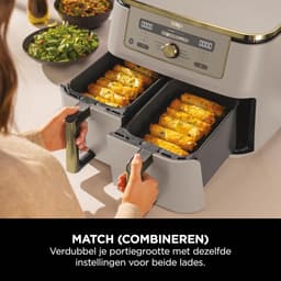 Airfryer 9,5 Liter Dual Zone – Dubbele Heteluchtfriteuse met 2 Lades – 6-in-1 Functie – Vaatwasmachinebestendig – 2470W — thumbnail 5