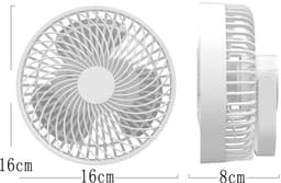 Kleine kamerluchtcirculatieventilator, 2 snelheden, verstelbare kop, tafelventilator voor bureau, nachtkastje — thumbnail 5