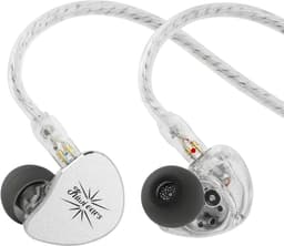 Kiwi Ears Belle - In-Ear Monitors - IEM - 10 mm DLC Dynamische Driver - Audiofiele Oordoppen - Verwisselbare Kabel - 3,5 mm - Zilver — thumbnail 1