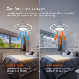 OSRAM led plafondventilator wit, 122 cm Ø, kleurtemperatuur instelbaar, 3000-6500 K, afstandsbediening, stil — thumbnail 4