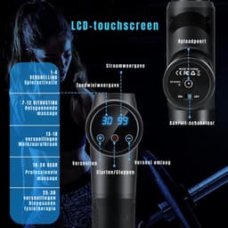 QORA® Massage Gun Professioneel - Massage Gun - Zwart - 28cm x 24cm x 7cm — thumbnail 4