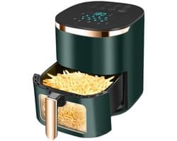 Airfryer Oven - Heteluchtfriteuse - Gezond Koken - Visueel Kookvenster - 6L Capaciteit - Groen