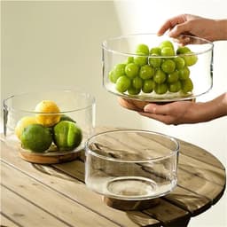 Glazen Kom - Mengkom Opbergkom - Ingrediënten Bereiden - Vaatwasmachinebestendig - 14 Liter - Transparant — thumbnail 3