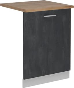 Vaatwasserpaneel - Keukenfront - Keuken Integratie - Flexibele Verstelling - 45 cm breed - Zwart Beton — thumbnail 1