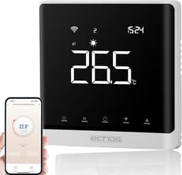 Slimme Thermostaat - Vloerverwarming Bediening - Temperatuur Regelen - App Bediening Zonder Hub - 60mm Inbouwdoos - Wit — thumbnail 1