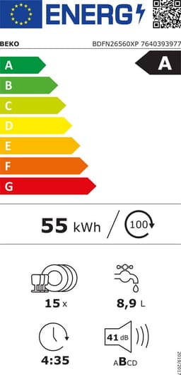 Beko BDFN26560XP - Vrijstaande Vaatwasser - Energie A - Extra Zuinig — thumbnail 2