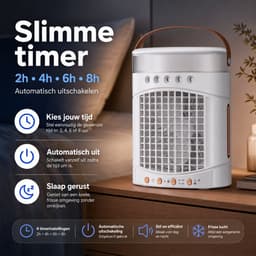 VHV - Ventilatoren - Luchtkoeler - Aircooler - Mobiele luchtkoeler - Torenventilator - Verkoeling - Bladloze ventilator - Oscillerend - Met watervernevelaar - Oplaadbaar - Voor bureau en kantoor - Wit — thumbnail 4